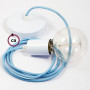 Pendel-singolo-lampada-sospensione-cavo-tessile-Effetto-Seta-Azzurro-Baby-RM17-122522877371